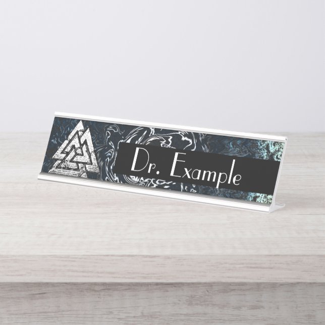 Placa De Mesa Valknut~ (Wavy) (Frente)