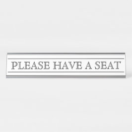 Placa De Mesa Velho, movido, tradicional "Por favor, sente-se"