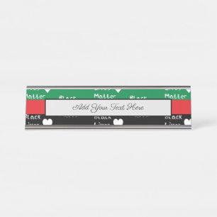 Placa De Mesa Vidas Negras Importam Coração Branco da Bandeira