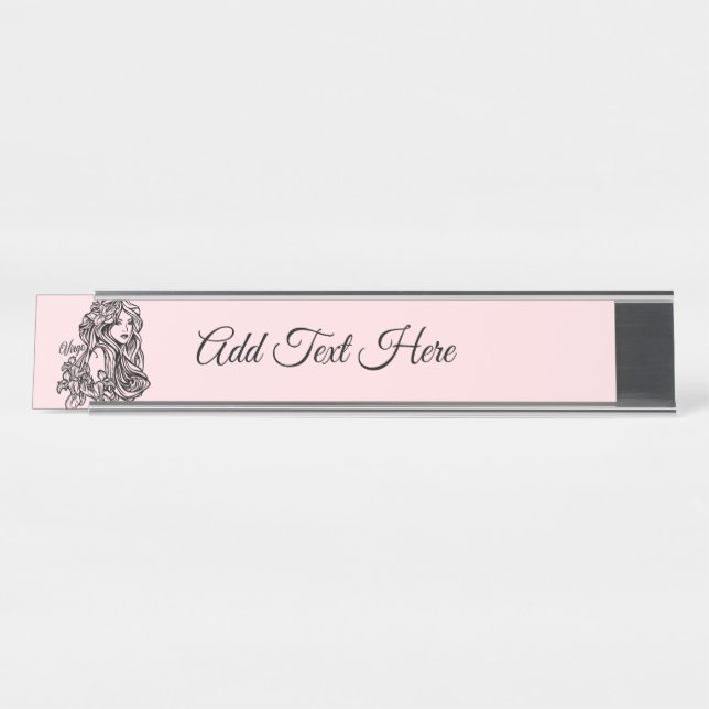 Placa De Mesa Virgo A Virgem Zodiac Rosa (Frente)