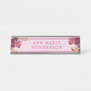 Placa De Mesa Watercolor Floral Wilflower