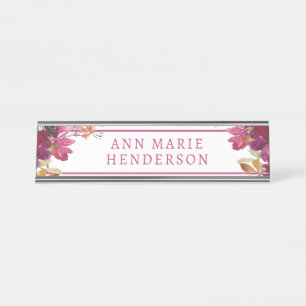 Placa De Mesa Watercolor Floral Wilflower