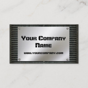 Placa de metal com cartões de visitas dos