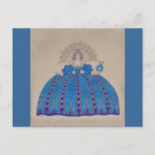 Placa de Moda Rainha ~ Cartão Postal Francês Vinta