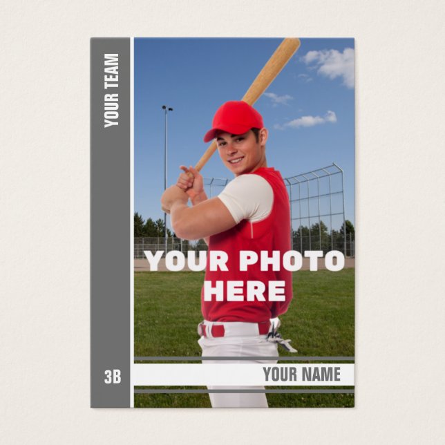 Placa de Negociação de Baseball em Faixa de cinzas (Frente)