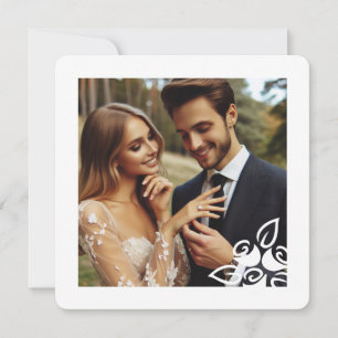 Placa de Noivado Elegante de Rosas Brancas Persona