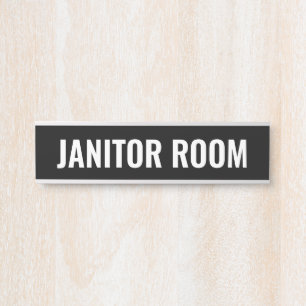 Placa de nome da porta da Sala do Janitor para o e