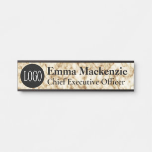 Placa de Nome de Mármore para Porta de Escritório