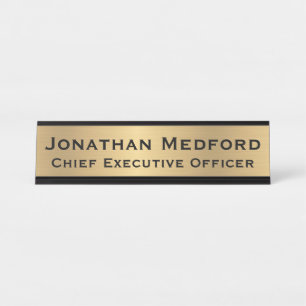 Placa de Nome de Mesa com Sinais de Ouro Falso Mod