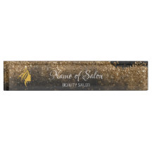 Placa de Nome de Mesa em Tenda de Ouro e Preto