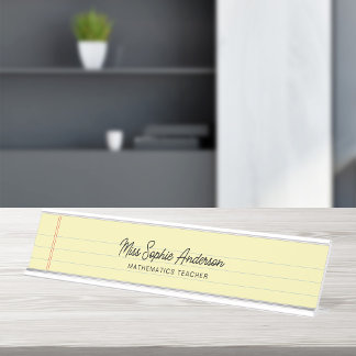 Placa de Nome de Mesa Estilo Bloco de Notas Jurídi