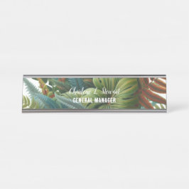 Placa de Nome de Mesa Folhagem Tropical