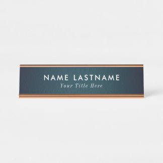 Placa de nome de mesa moderna com nome e título ed