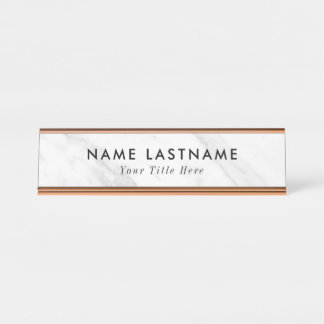 Placa de nome de mesa moderna com nome e título ed