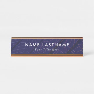 Placa de nome de mesa moderna com nome e título ed