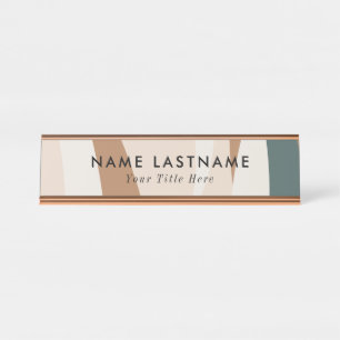 Placa de nome de mesa moderna com nome e título ed
