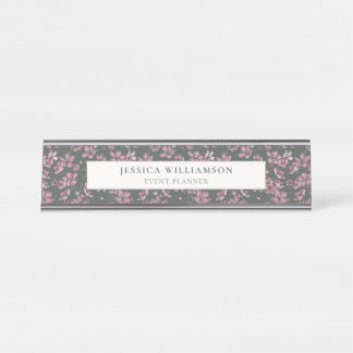 Placa de nome de mesa personalizada, cor-de-rosa n