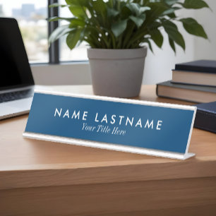 Placa de nome de mesa personalizada simples e eleg