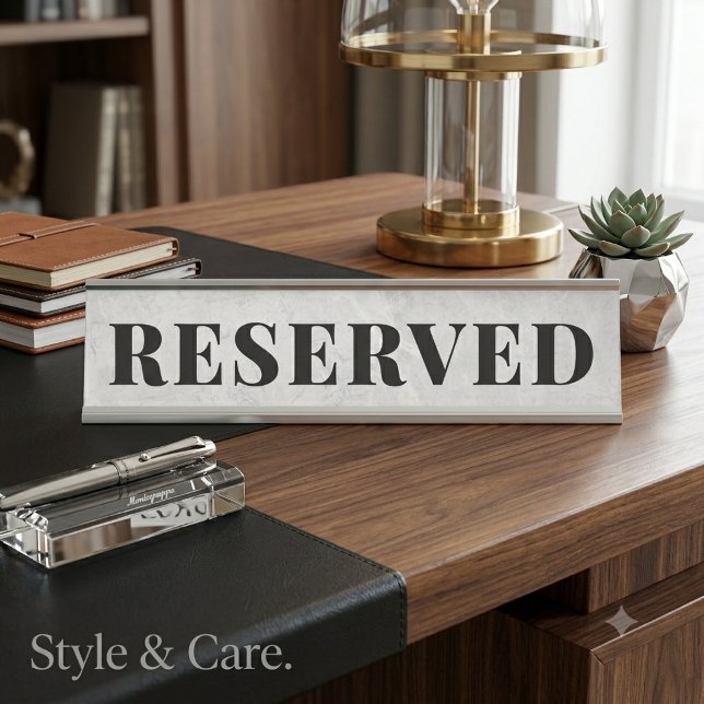 Placa de Nome de Mesa RESERVADA para Escritório Pr (Professional Office RESERVED Desk Name Plate)