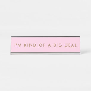 Placa de nome de mesa única rosa Novelty Engraçado