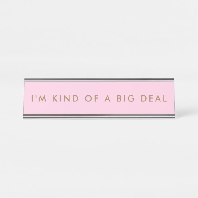 Placa de nome de mesa única rosa Novelty Engraçado (Frente)