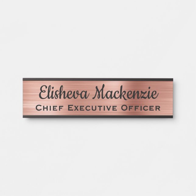 Placa de Nome de Porta de Escritório Dourada do Lu (Frente)