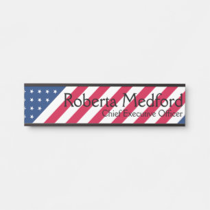 Placa de Nome de Porta Patriótica Bandeira America