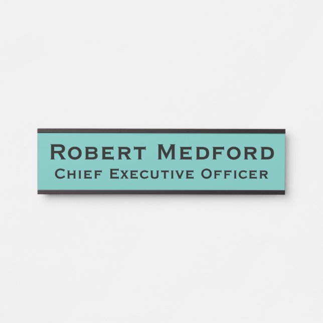 Placa de Nome de Porta Pendurada Azul Moderna (Frente)