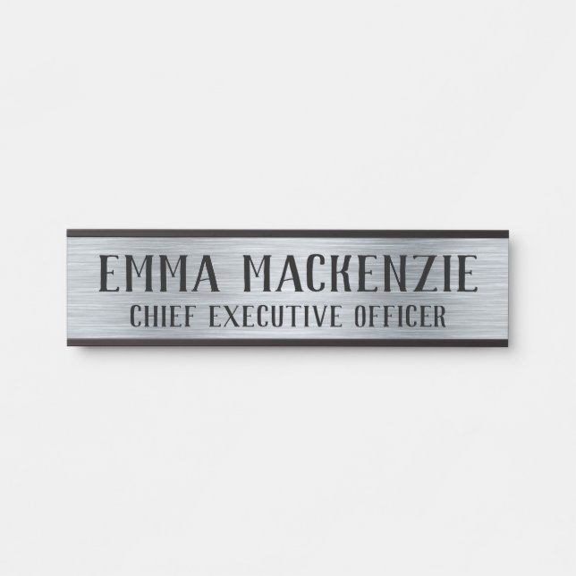 Placa de Nome de Porta Pendurada com Aparência Met (Frente)