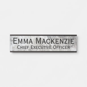 Placa de Nome de Porta Pendurada de Mármore Cinza