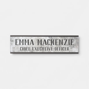 Placa de Nome de Porta Pendurada de Mármore Cinza