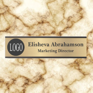 Placa de Nome Dourado com Sinal de Porta do Office