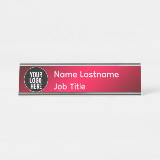 Placa de Nome para Mesa com Logotipo Editável