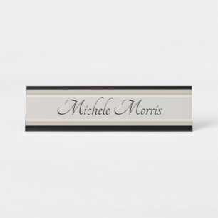 Placa de Nome para Mesa - Creme