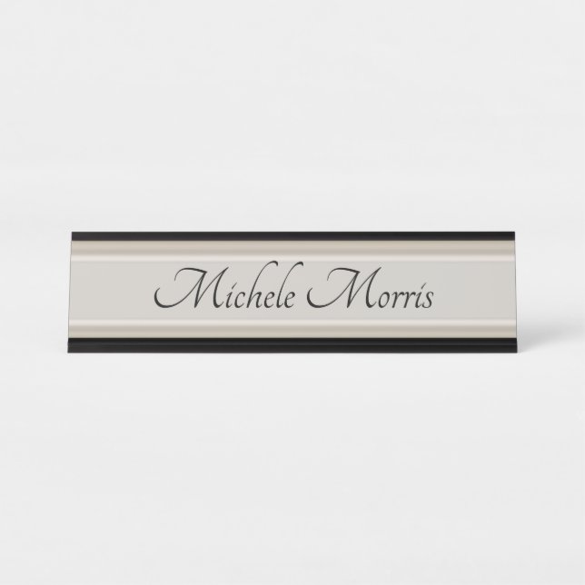 Placa de Nome para Mesa - Creme (Frente)