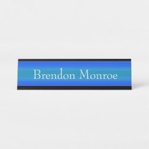 Placa de Nome para Mesa - Gradiente Azul HAMbWG