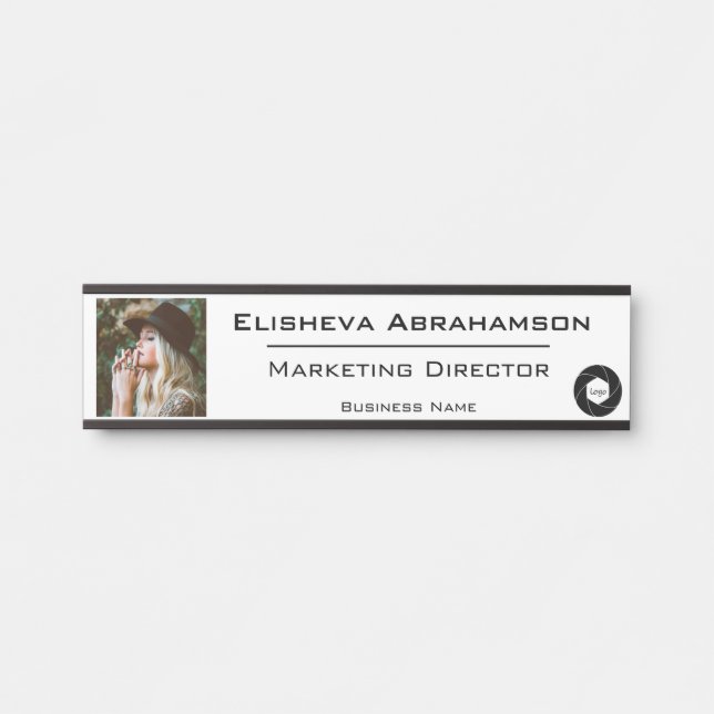 Placa de Nome para Porta de Escritório (Frente)