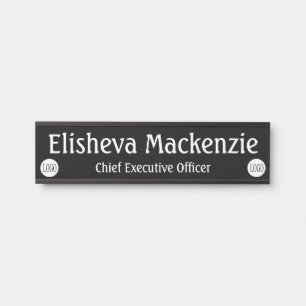 Placa de Nome para Porta de Escritório - Logotipo