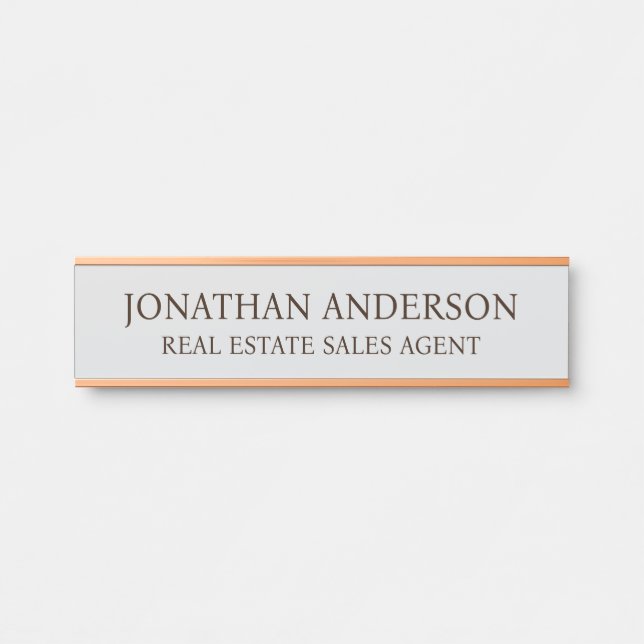 Placa de Nome para Porta de Escritório Profissiona (Frente)