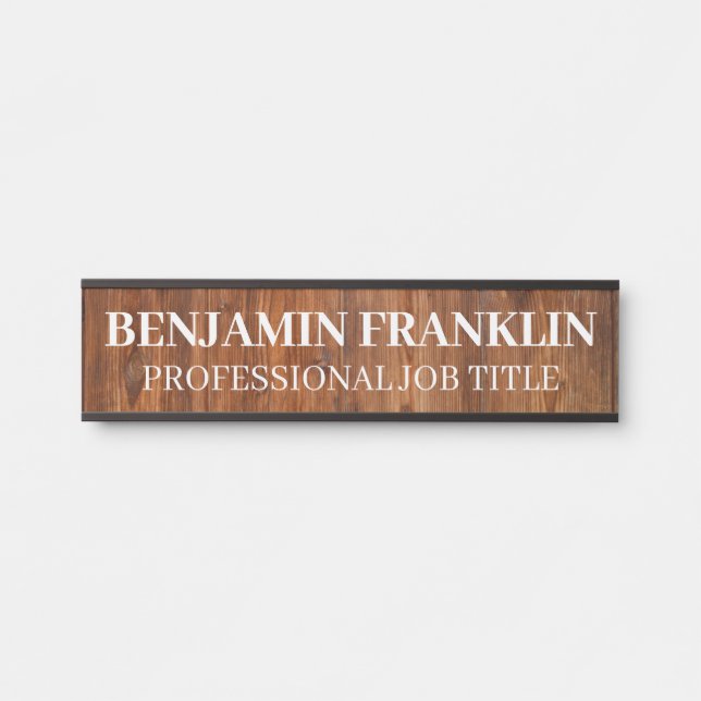 Placa de Nome para Porta de Escritório Profissiona (Frente)
