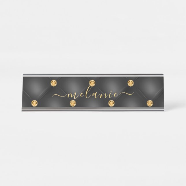 Placa de Nome Personalizada de Mesa Tufada com Dia (Frente)