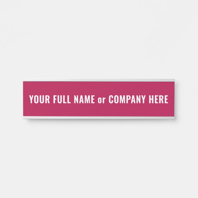 Placa de Nome Personalizada para Porta Suas Cores  (Frente)