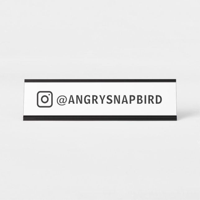 Placa de Nome Personalizado do Instagram para Mesa (Frente)