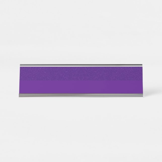 Placa de Nome Personalizável de Mesa de Ruído Roxo (Frente)