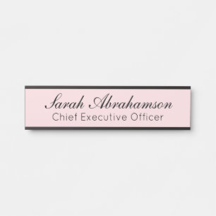 Placa de Nome Rosa Bonito - Placa para Porta de Es