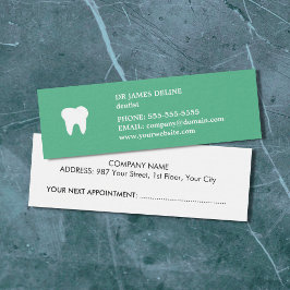 Placa de nomeação de dentista branco verde e simpl