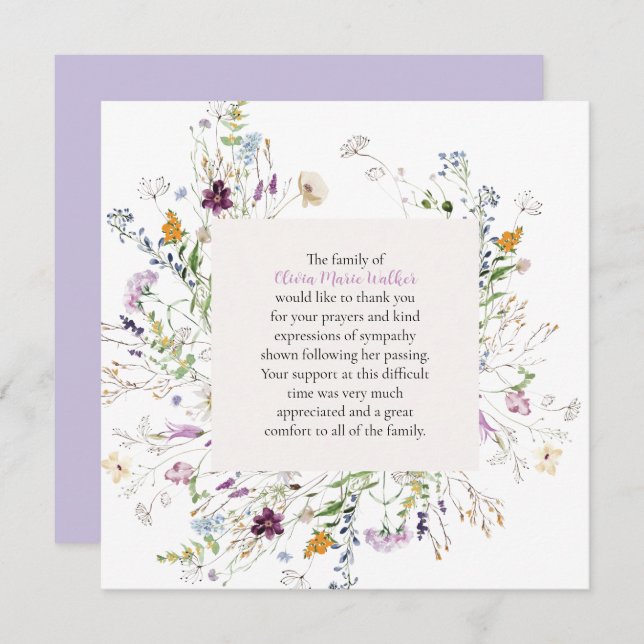 Placa de Nota com Fluxo Floral de Aquarela (Frente/Verso)