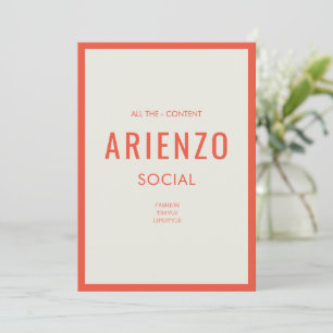 Placa de Nota de Mídia Social Retro Laranja Vibran