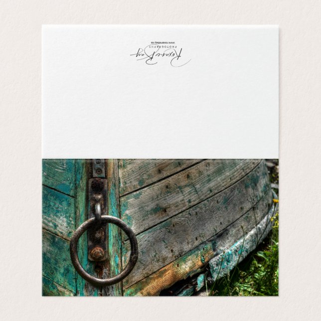 Placa de Nota do vazio - Barco Verde (Exterior Desdobrado)