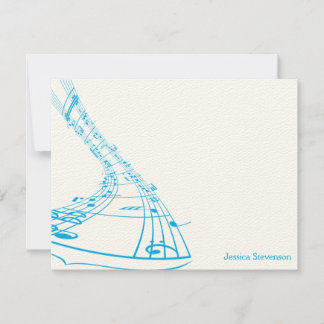 Placa de Nota Simples de Notas de Música (azul)